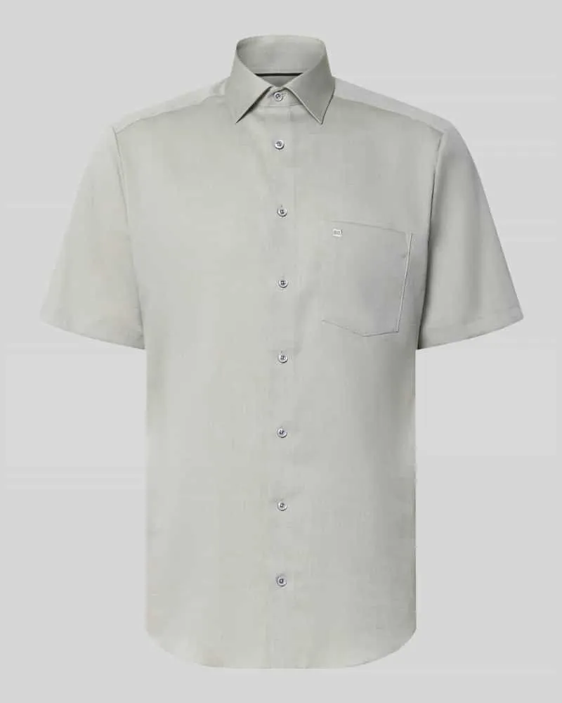 Olymp Modern Fit Business-Hemd mit Kentkragen Gruen