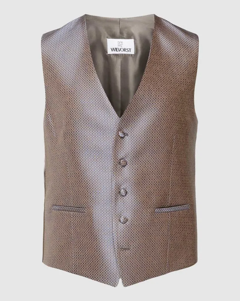 Wilvorst Weste mit Allover-Muster Beige
