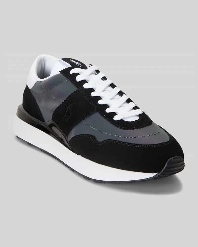 Ralph Lauren Low Top Sneaker mit Veloursleder Black