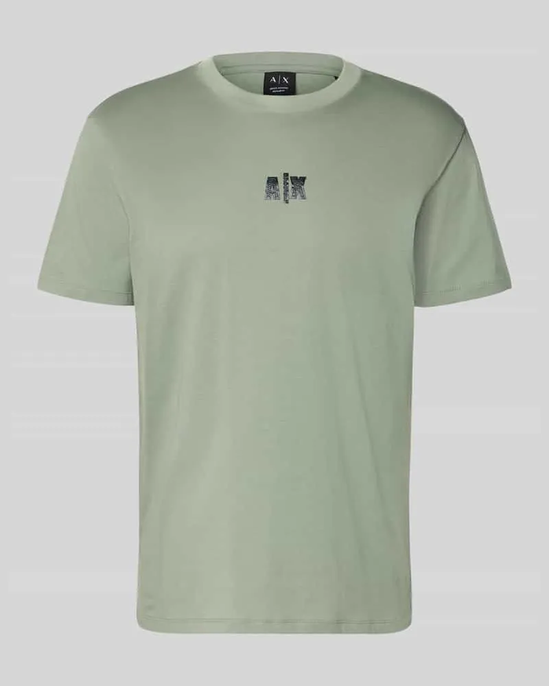 Armani Exchange T-Shirt mit Logo und Rundhalsausschnitt Mint