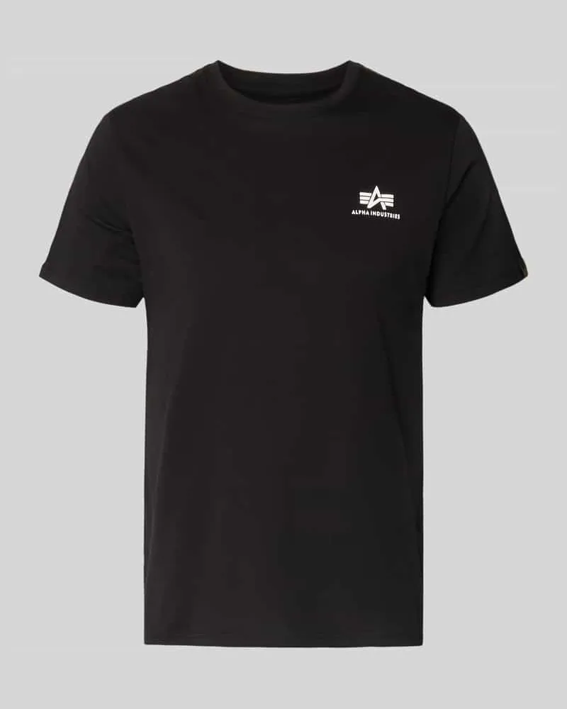 Alpha Industries T-Shirt mit Logo und Rundhalsausschnitt Black