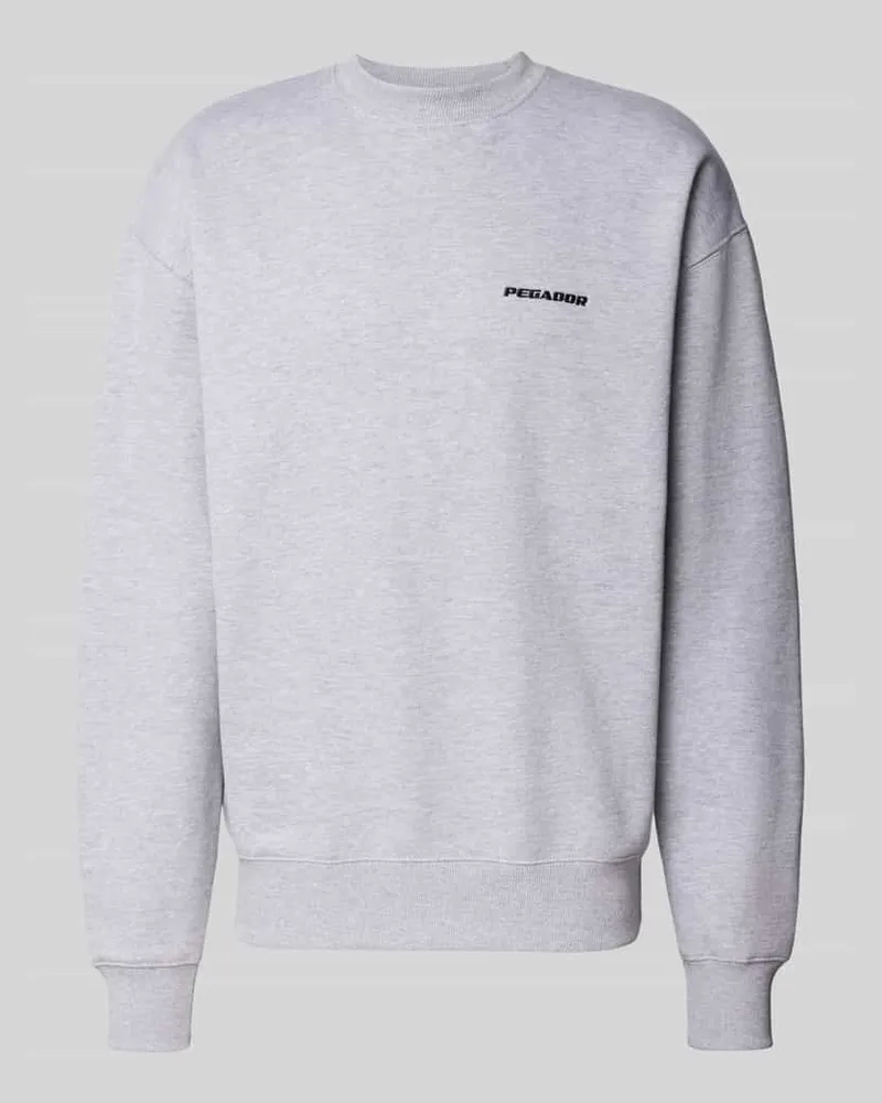 PEGADOR Relaxed Fit Sweatshirt aus Baumwoll-Mix Hellgrau