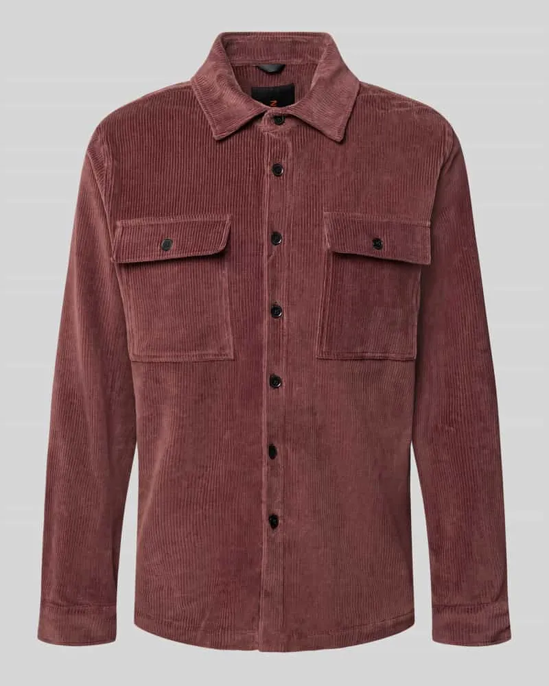 Zuitable Regular Fit Overshirt mit Pattentaschen Modell 'Taylor Bordeaux