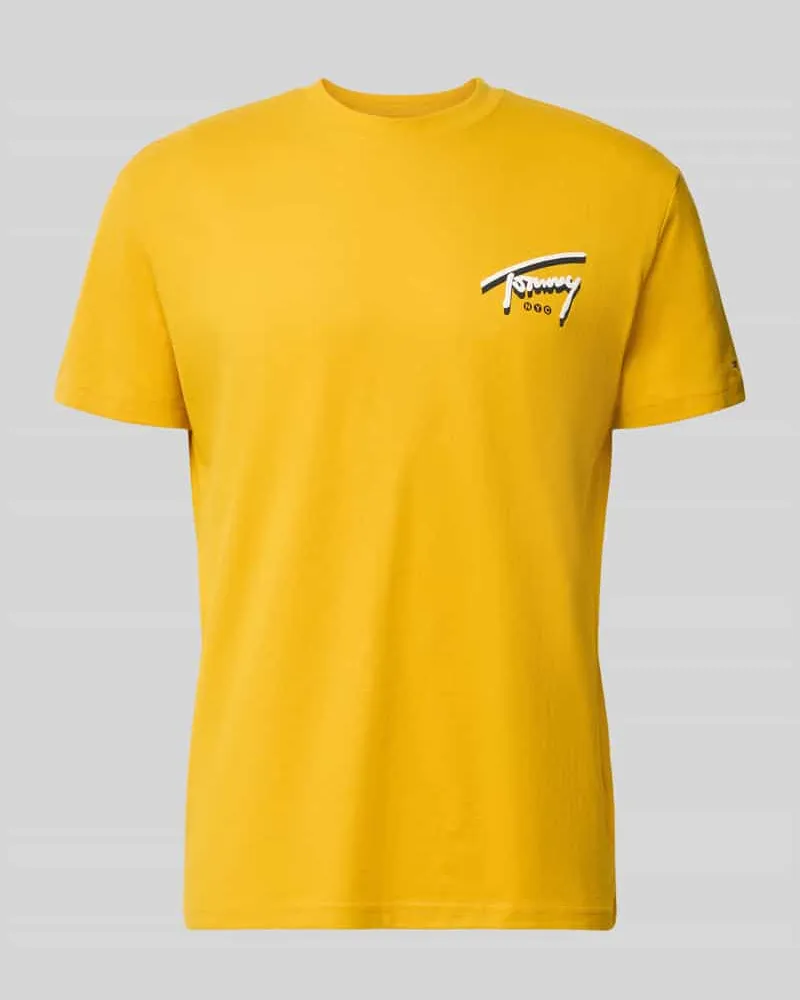 Tommy Hilfiger Regular Fit T-Shirt aus reiner Baumwolle Gelb