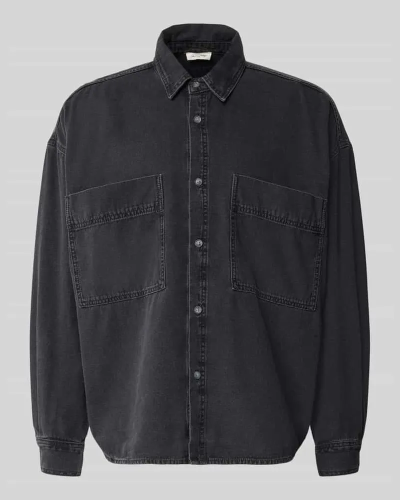 American Vintage Relaxed Fit Jeanshemd mit Kentkragen Modell 'JAZY Black