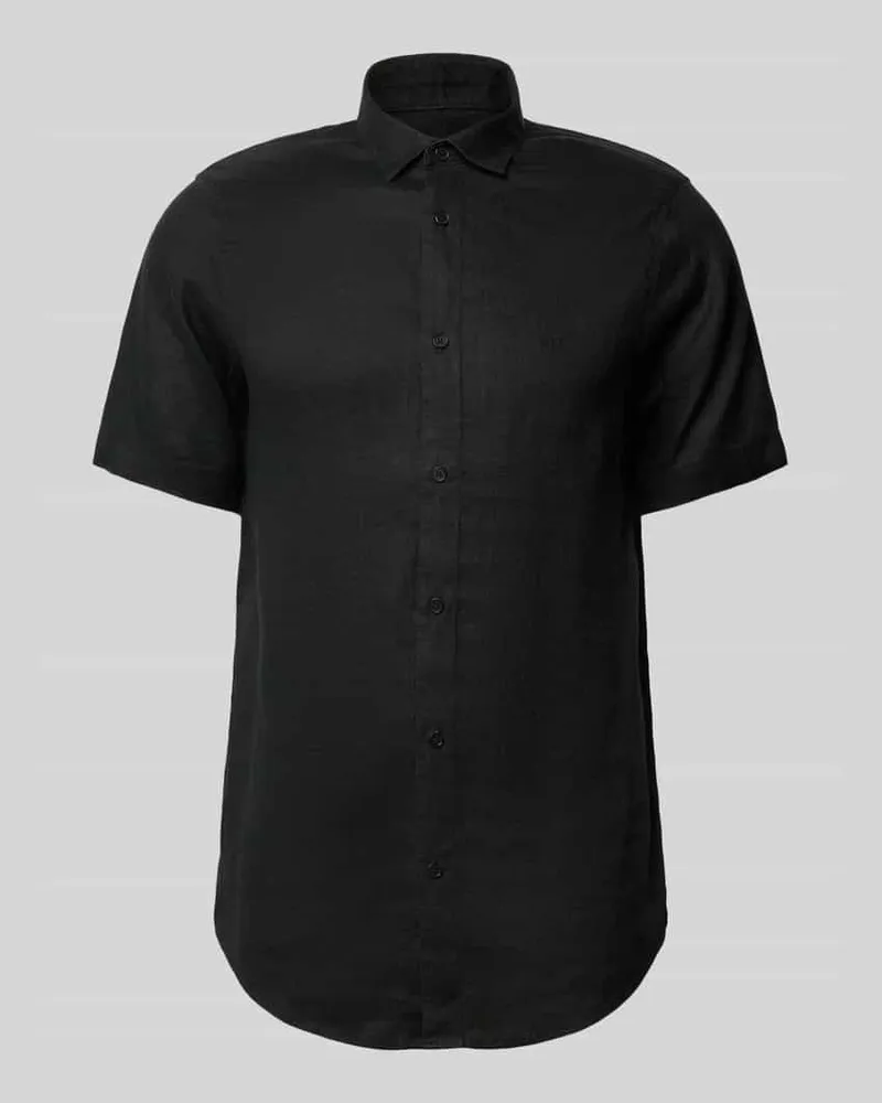Armani Exchange Regular Fit Freizeithemd aus reinem Leinen 
