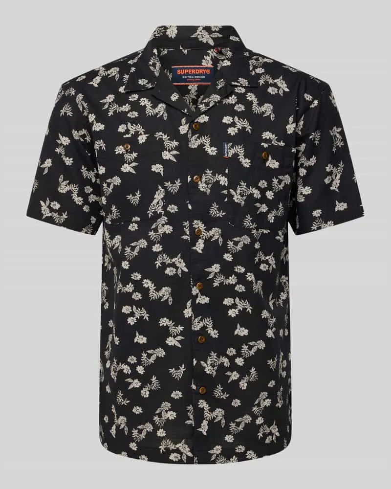 Superdry. Regular Fit Freizeithemd aus Baumwoll-Leinen-Mix 