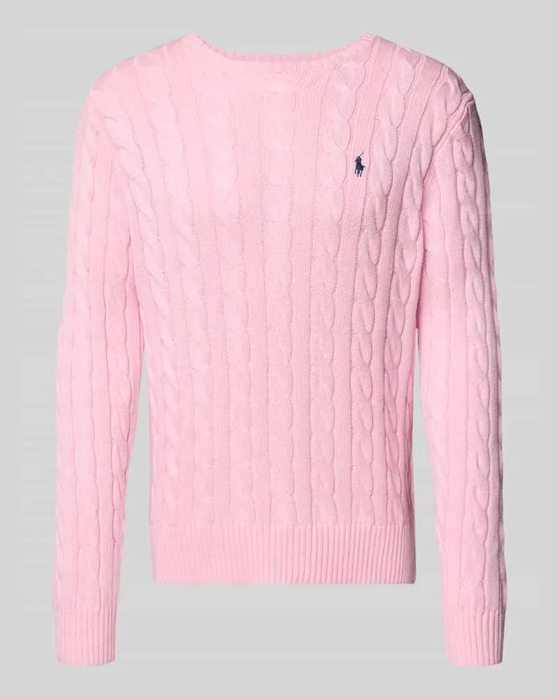 Ralph Lauren Strickpullover mit Zopfmuster Modell 'DRIVER Rosa