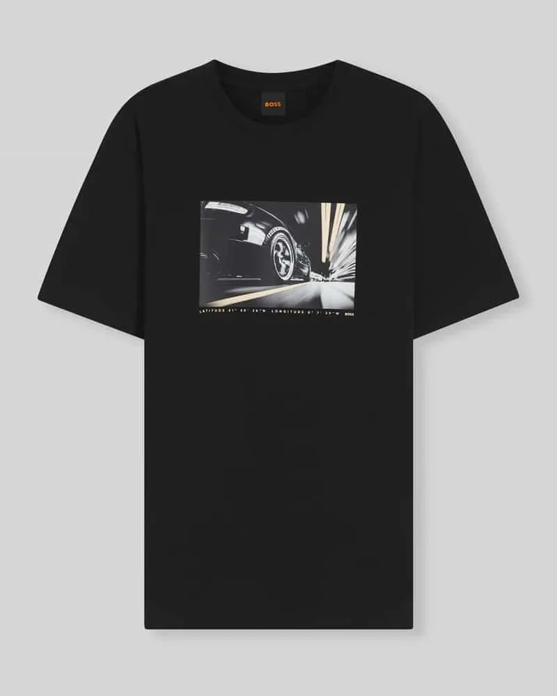 HUGO BOSS Regular Fit T-Shirt aus reiner Baumwolle Black