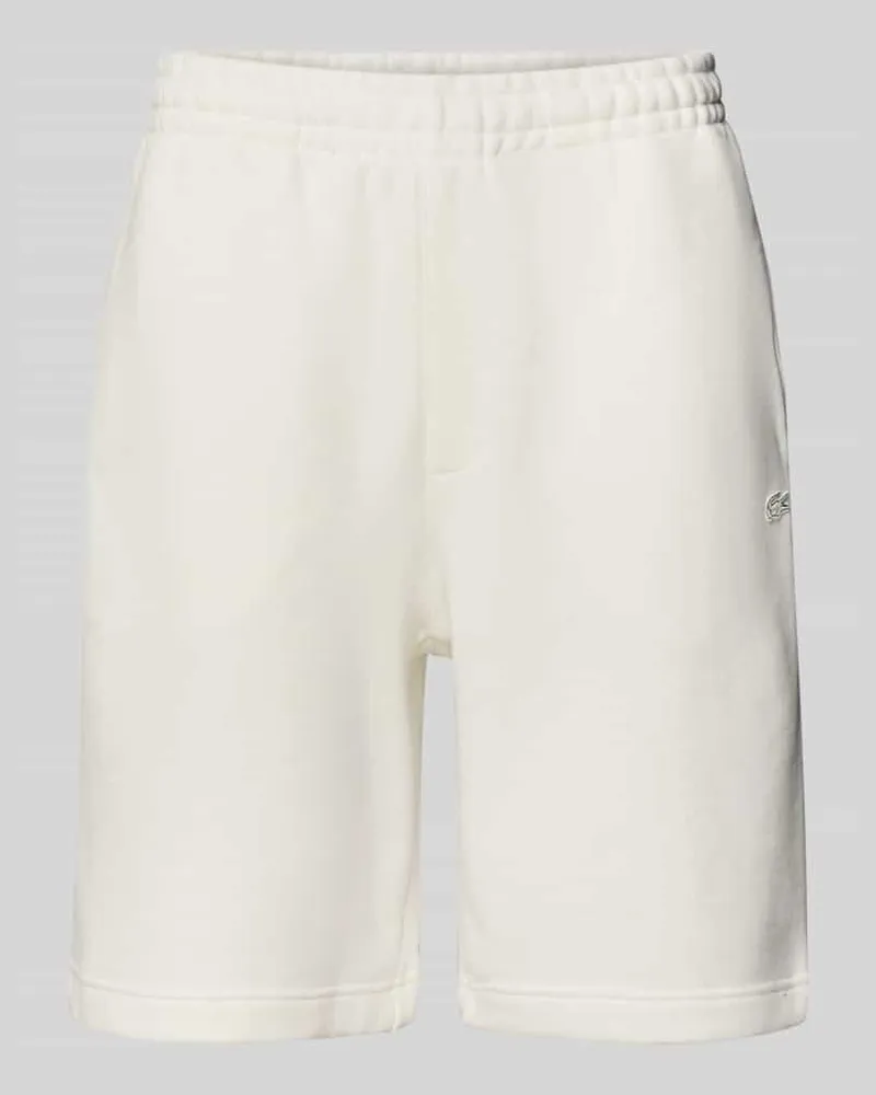 Lacoste Relaxed Fit Sweatshorts aus reiner Baumwolle Offwhite