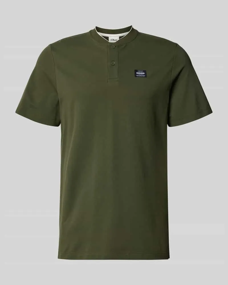 S.Oliver Regular Fit Poloshirt aus Baumwoll-Mix Dunkelgruen