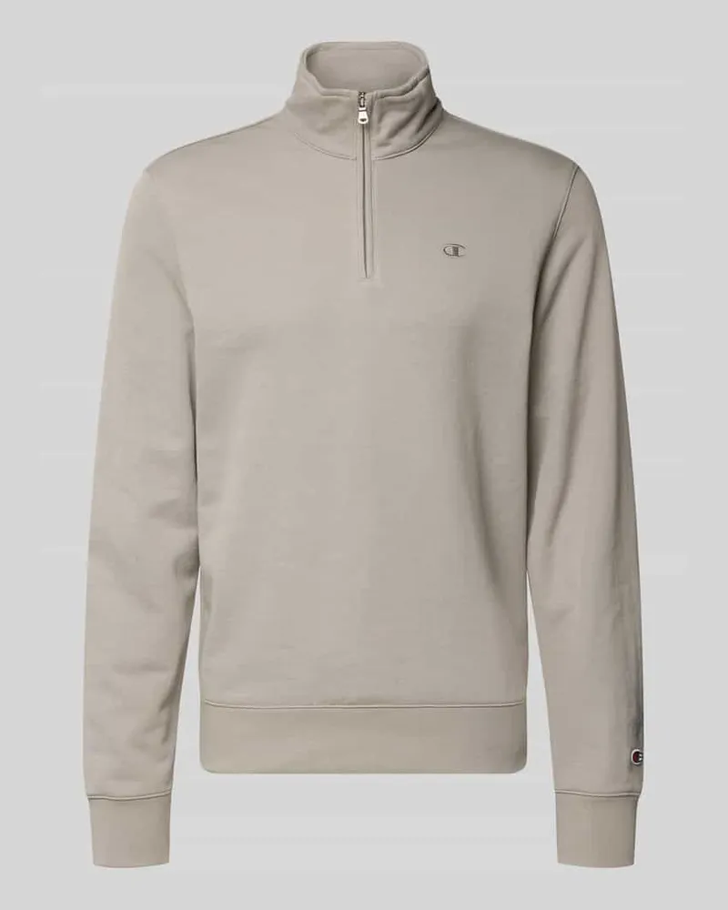 Champion Sweatshirt mit Stehkragen und Reißverschluss Beige