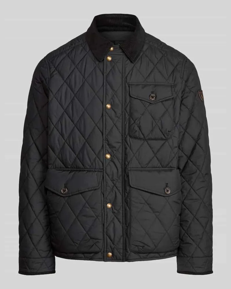 Ralph Lauren Regular Fit Steppjacke mit Druckknopfleiste Black