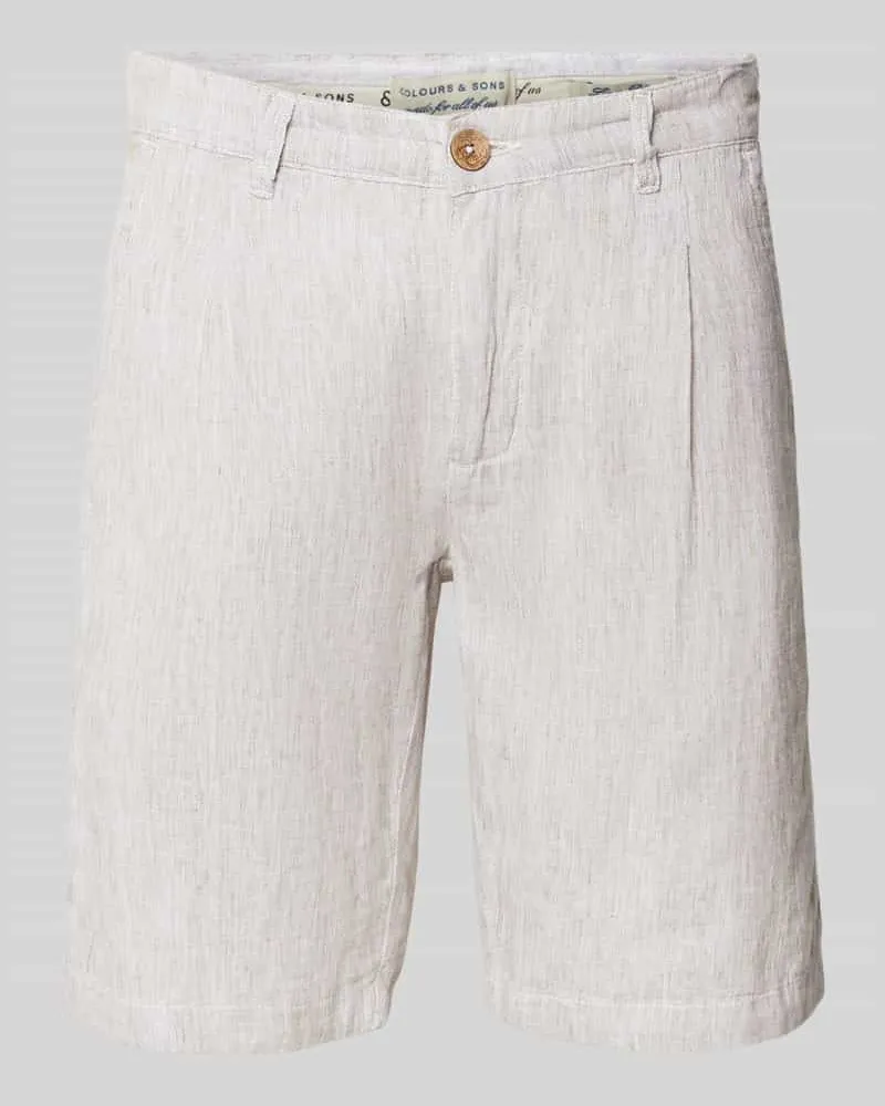 colours & sons Regular Fit Leinenshorts mit Gesäßtaschen 