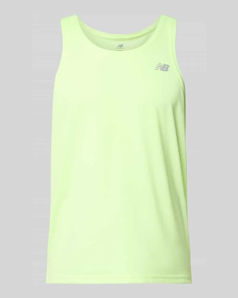 New Balance Tanktop mit Logo und Rundhalsausschnitt Neon