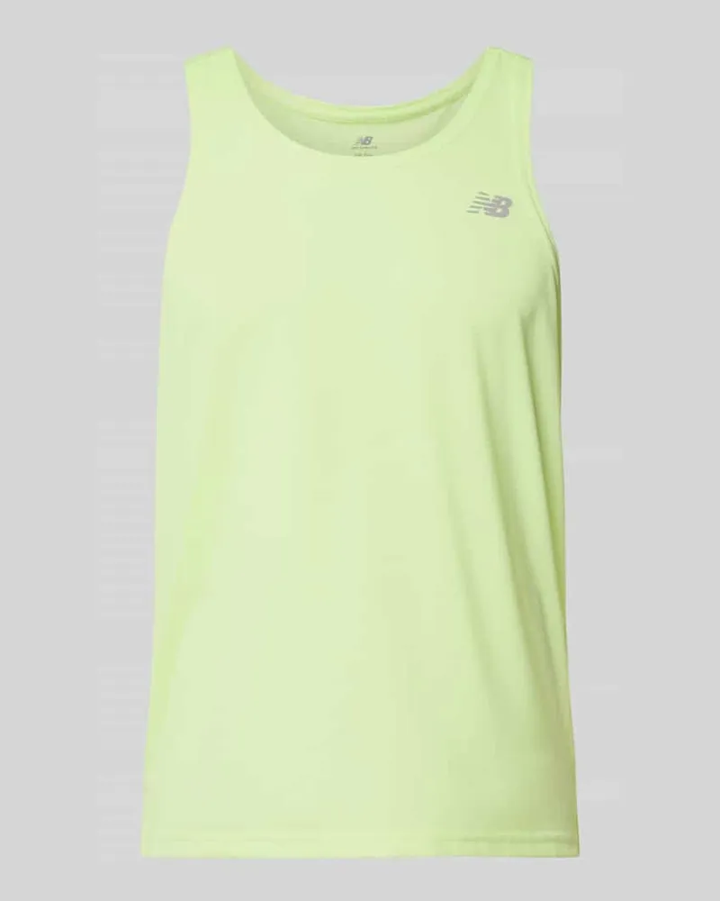 New Balance Tanktop mit Logo und Rundhalsausschnitt Neon