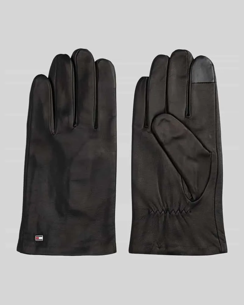 Tommy Hilfiger Handschuhe aus echtem Ziegenleder Black