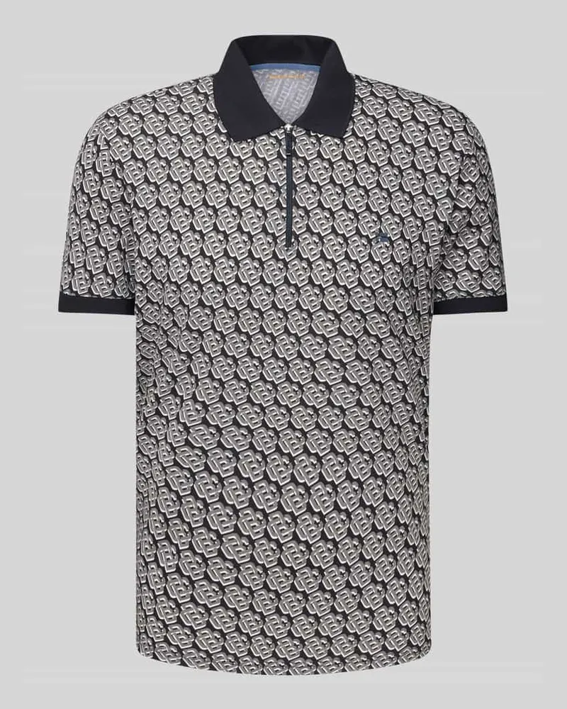 Christian Berg Poloshirt mit kurzem Reißverschluss 