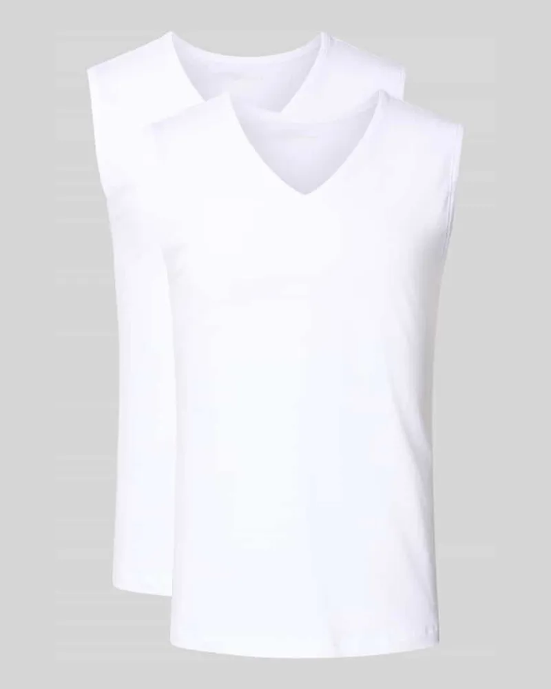 Schiesser Tanktop mit V-Ausschnitt im 2er-Pack Weiss