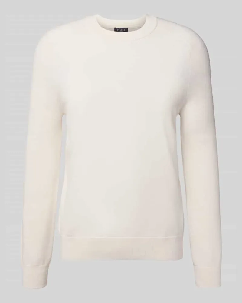 Maerz Strickpullover mit gerippten Abschlüssen Offwhite