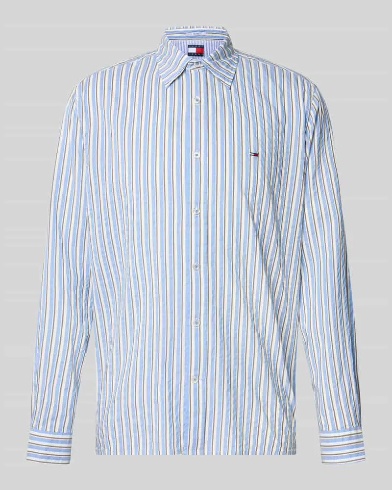 Tommy Hilfiger Relaxed Fit Freizeithemd aus Baumwoll-Modal-Mix Blau