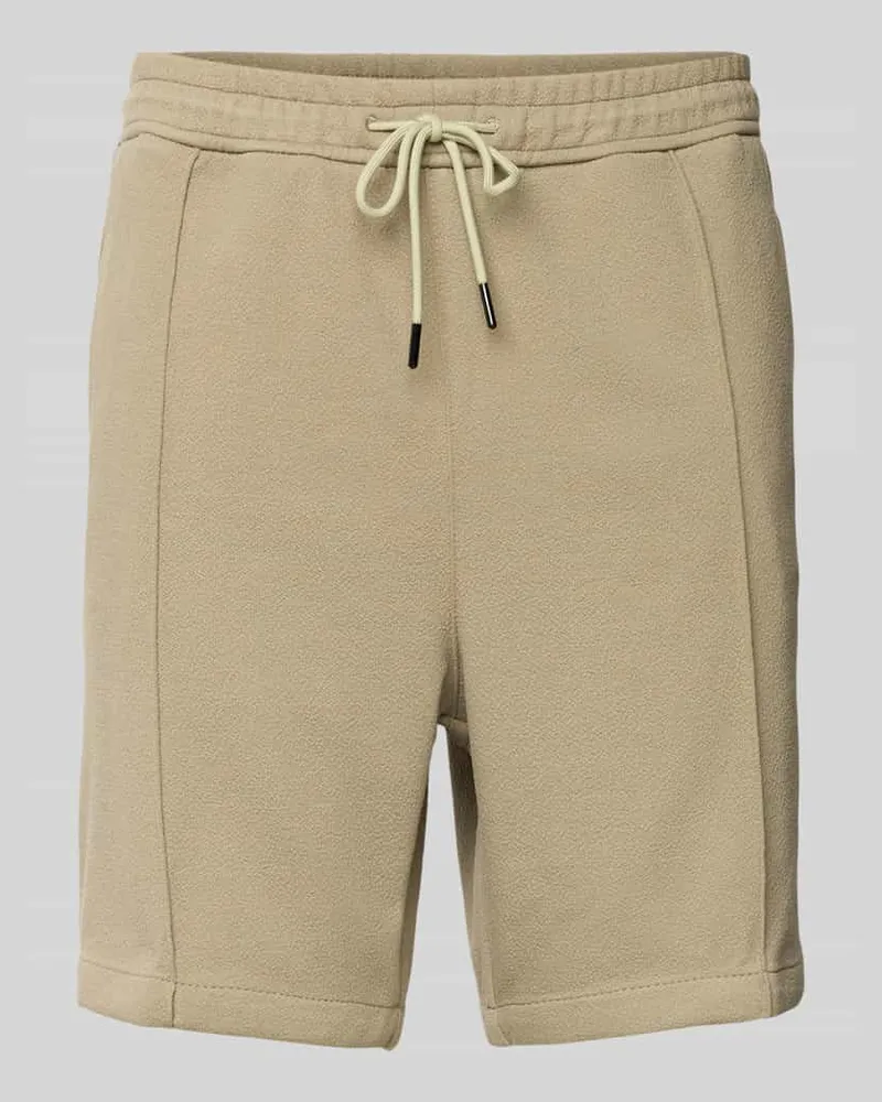 HUGO BOSS Sweatshorts mit Label-Print Modell 'Ravis Hellgruen