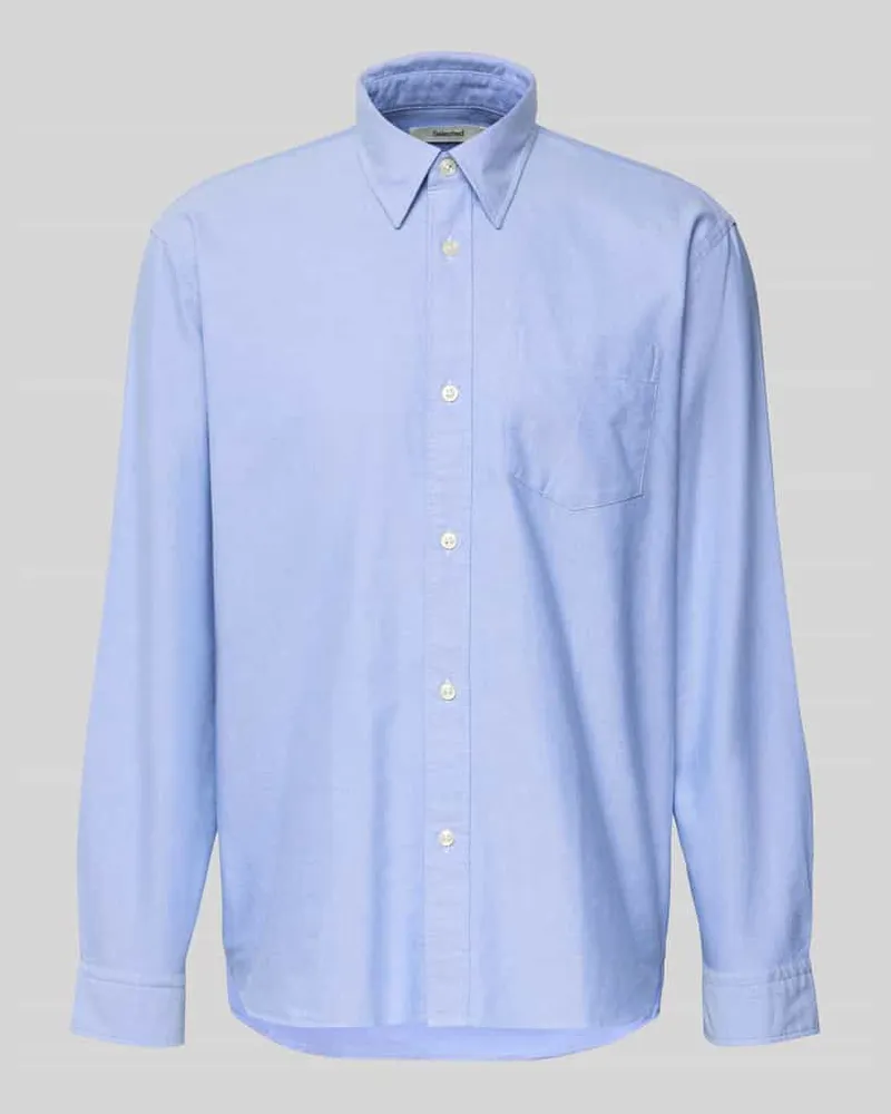 Selected Homme Relaxed Fit Freizeithemd aus reiner Baumwolle Modell 'OXFORD SHIRT Hellblau