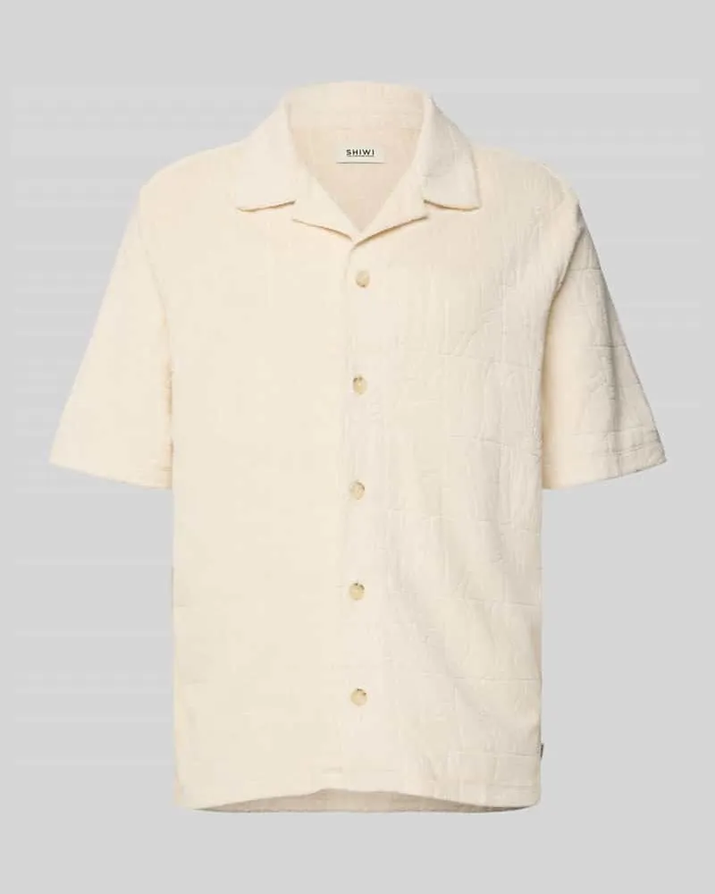 Shiwi Regular Fit Freizeithemd mit Reverskragen Modell 'Ted Offwhite