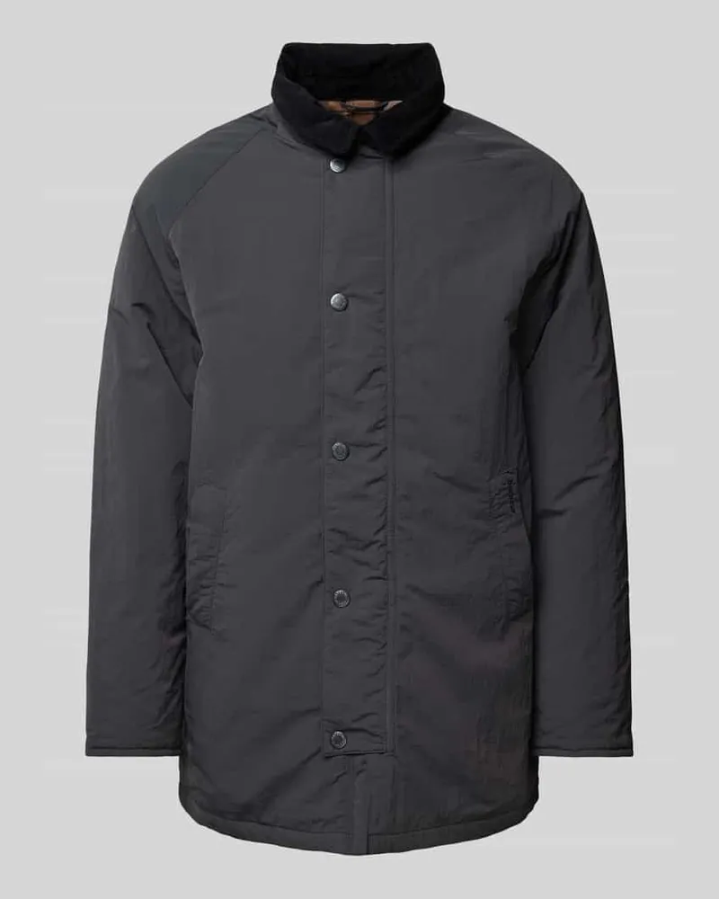 Barbour Jacke mit Druckknopfleiste Black