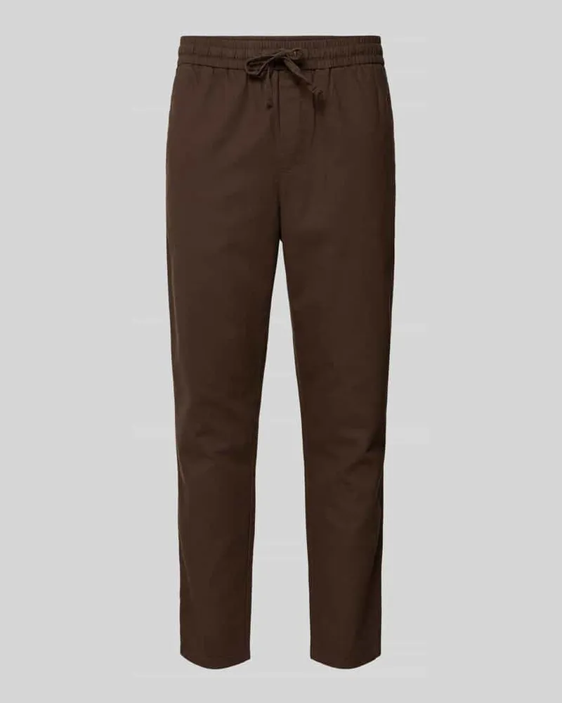 Only & Sons Tapered Leinenhose aus Baumwoll-Leinen-Mix Modell 'LINUS Dunkelbraun