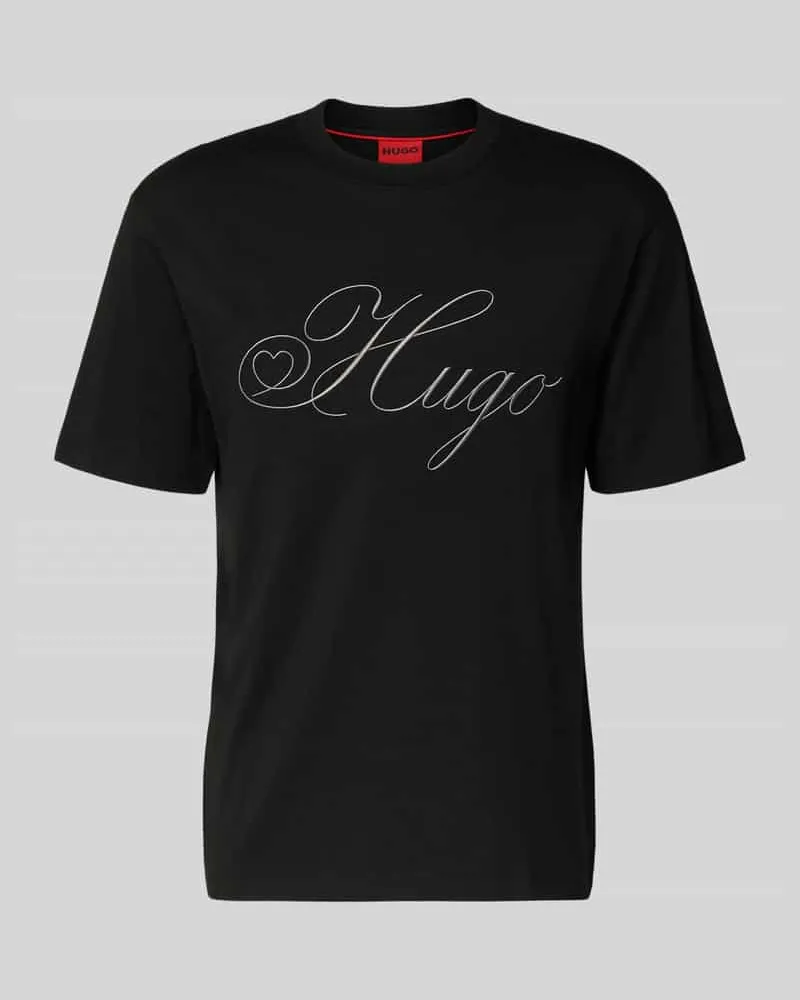 HUGO BOSS Regular Fit T-Shirt aus reiner Baumwolle Modell 'DALENT Black