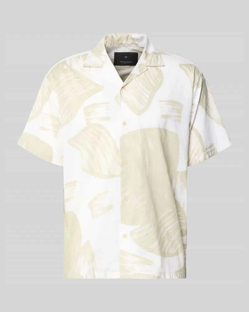 Jack & Jones Relaxed Fit Freizeithemd mit Reverskragen Modell 'BLAVENICE Beige