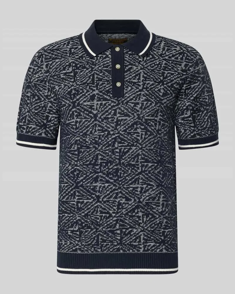 Jack & Jones Regular Fit Poloshirt im Allover-Look Marine