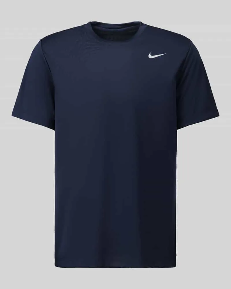 Nike Regular Fit Sport-T-Shirt mit Logo-Print Dunkelblau
