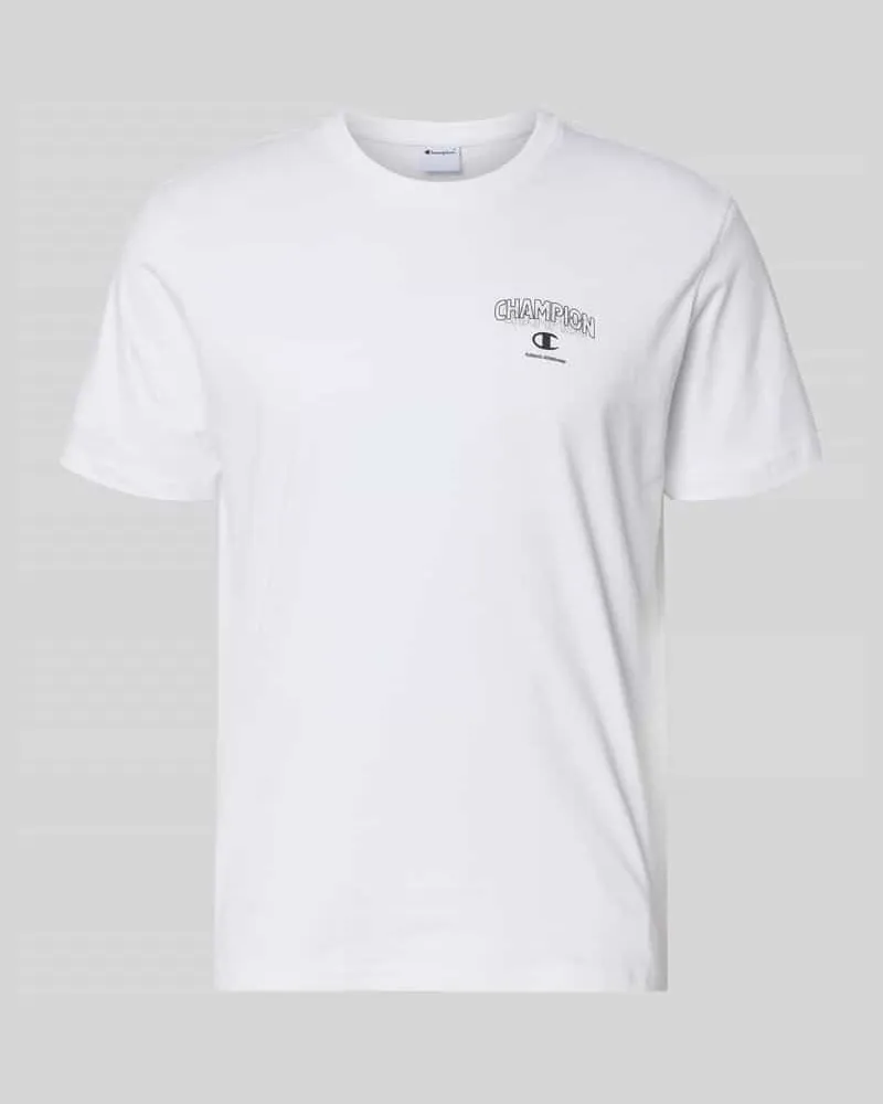 Champion T-Shirt mit Logo und Rundhalsausschnitt Weiss