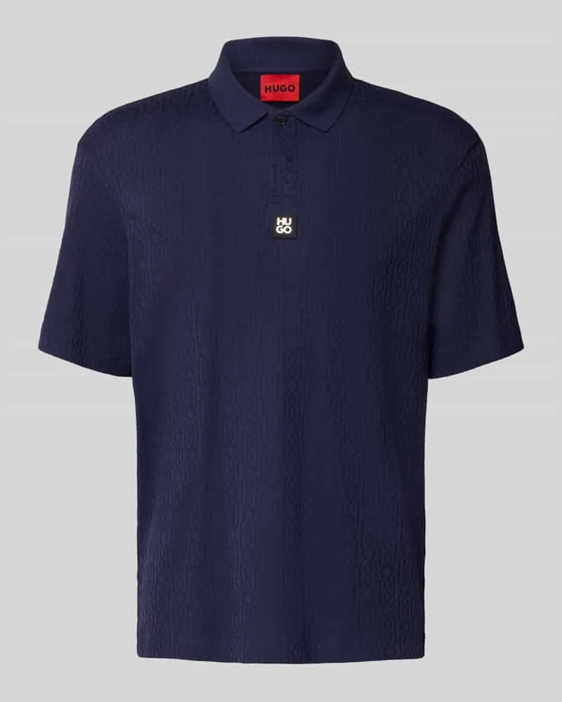 HUGO BOSS Relaxed Fit Poloshirt aus Viskose-Mix Modell 'DALLOVO Marine