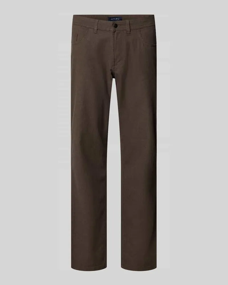 Christian Berg Slim Fit Jeans im 5-Pocket-Design Taupe
