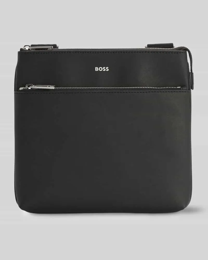 HUGO BOSS Umhängetasche aus echtem Rindsleder Modell 'ZAIR_S Black