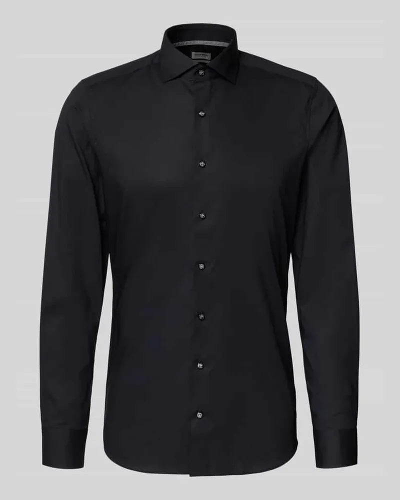 Olymp Body Fit Business-Hemd aus Baumwolle mit Kentkragen Black