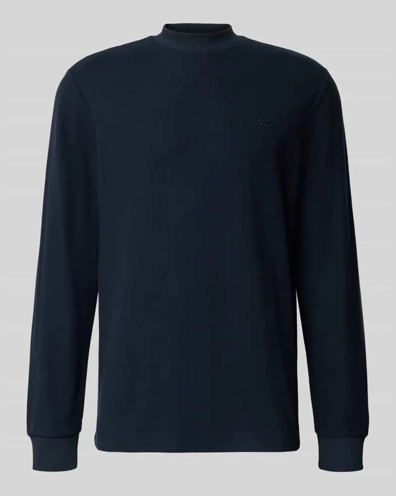 HUGO BOSS Regular Fit Langarmshirt aus reiner Baumwolle Modell 'EXPLORER Marine