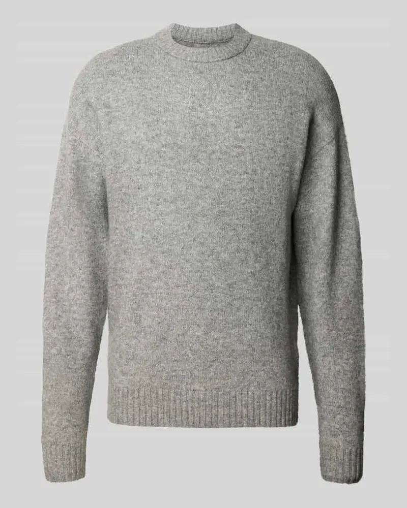 Jack & Jones Strickpullover mit Rundhalsausschnitt Modell 'SOHO OLLIE Hellgrau