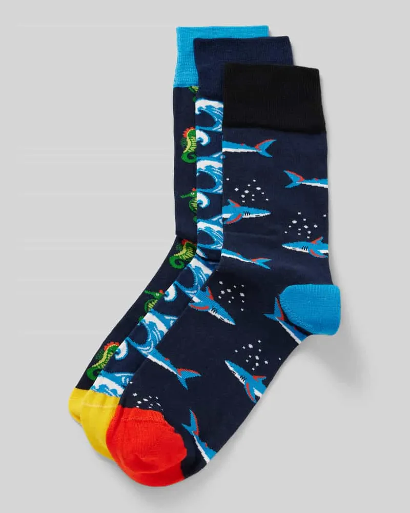 DillySocks Socken mit Motiv-Stitching Modell 'Water World' im 3er-Pack 