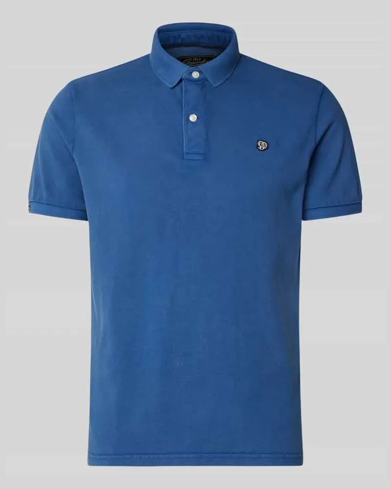 Superdry. Regular Fit Poloshirt mit Logo-Stitching Dunkelblau