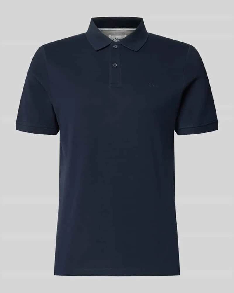 S.Oliver Regular Fit Poloshirt aus reiner Baumwolle Marine