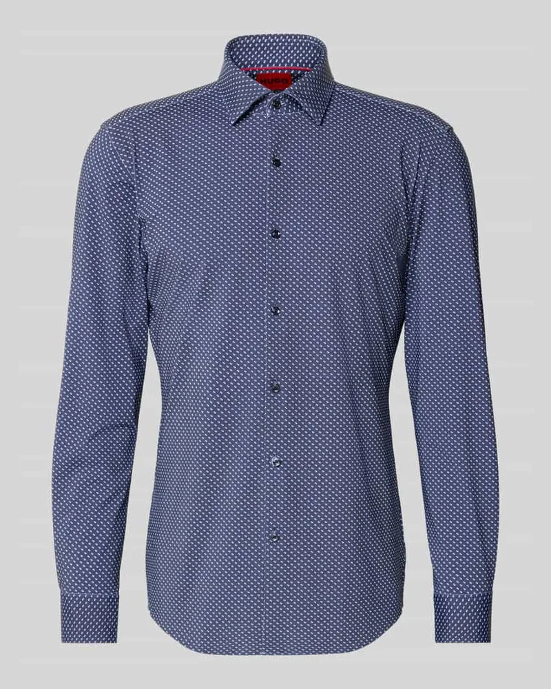 HUGO BOSS Slim Fit Businesshemd mit Kentkragen Modell 'KENNO Marine