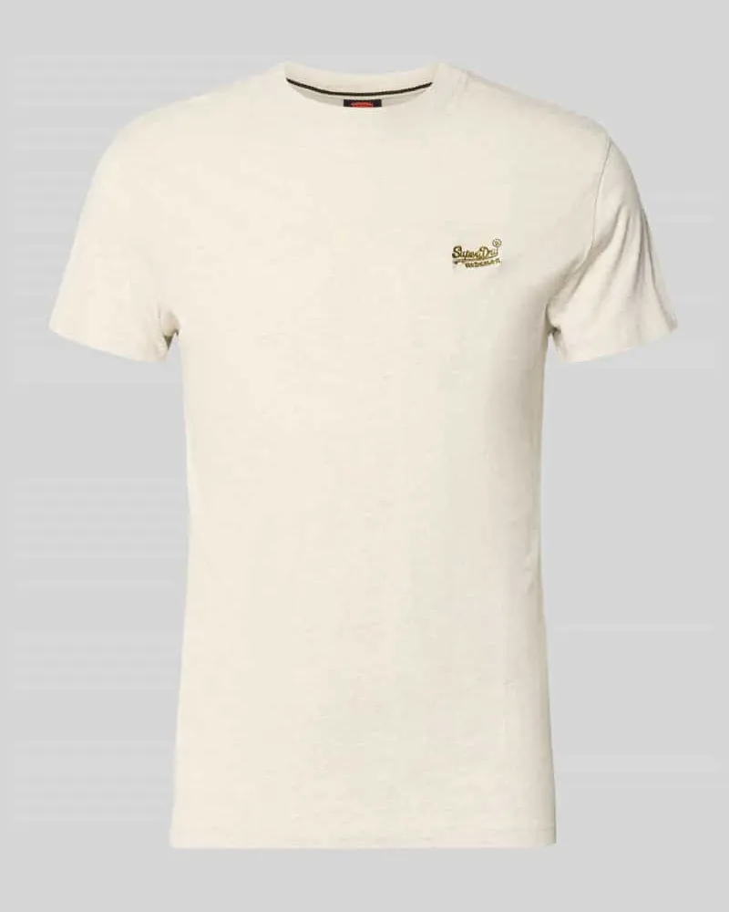 Superdry. Regular Fit T-Shirt mit Logo-Stitching Beige