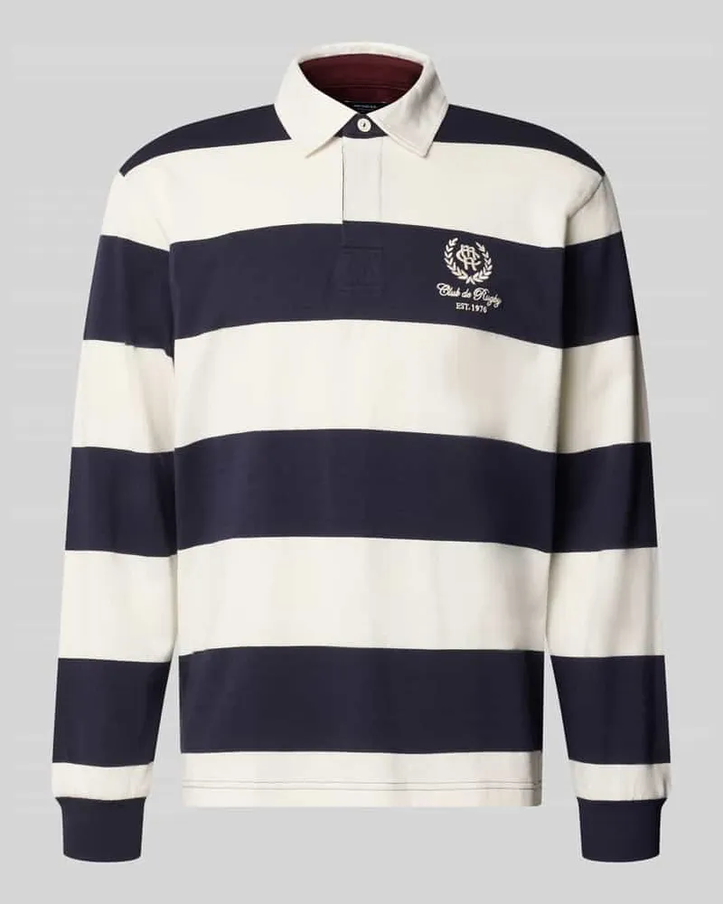 McNeal Regular Fit Rugbyshirt mit Logo-Stitching Dunkelblau