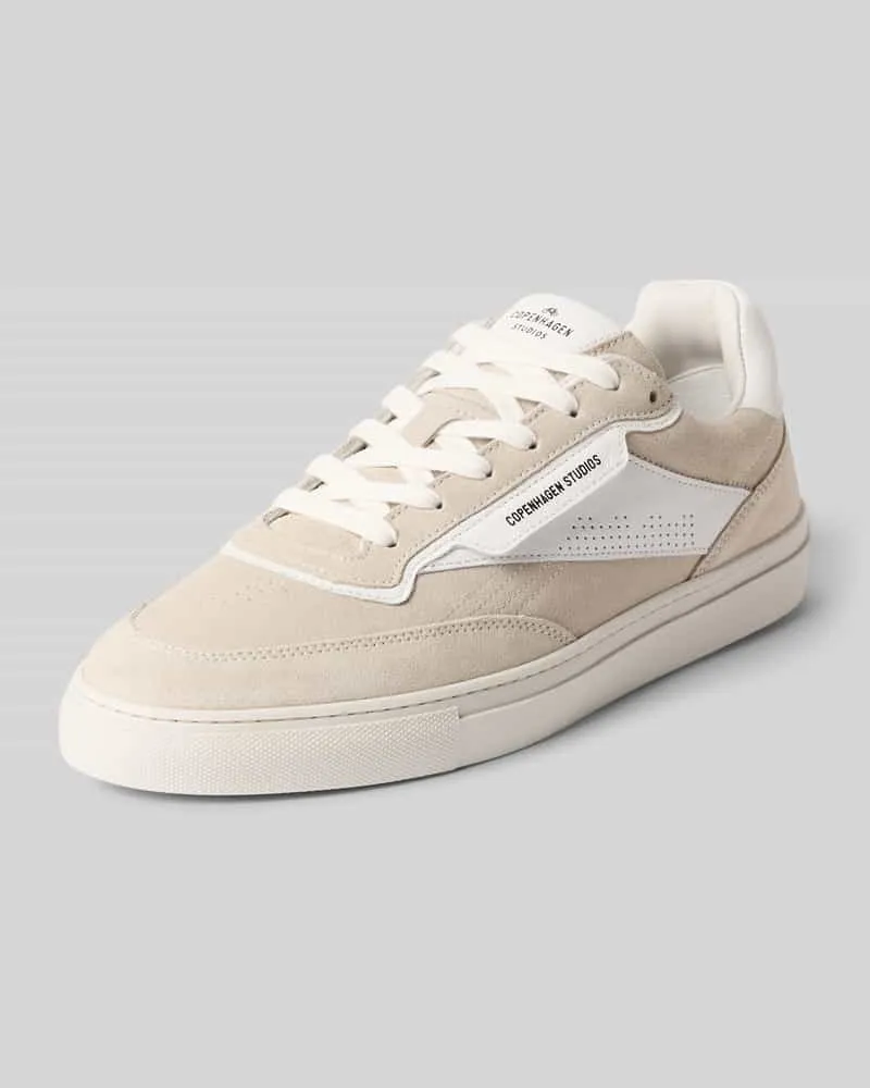 Copenhagen Sneaker aus echtem Leder mit Logo-Detail Hellgrau