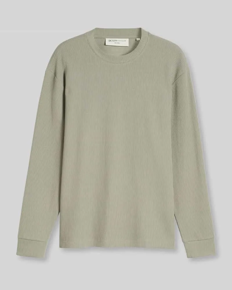 Tom Tailor Langarmshirt mit Rundhalsausschnitt Dunkelgruen