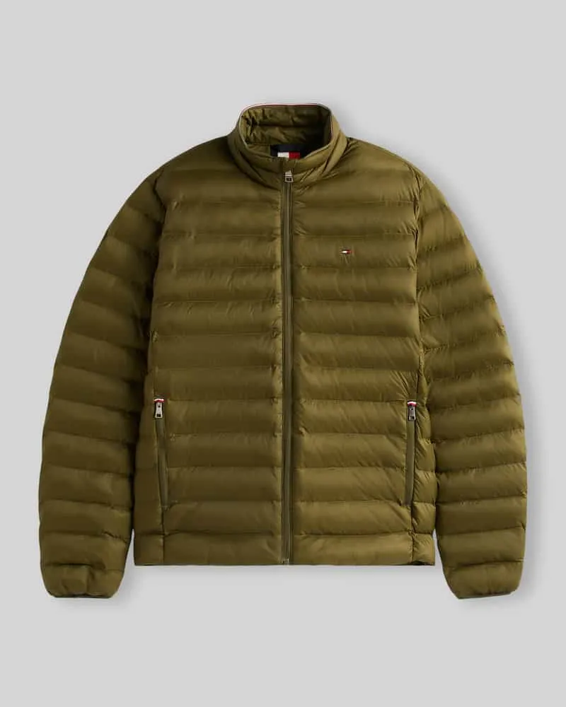Tommy Hilfiger Regular Fit Steppjacke mit Logo-Stitching Gruen